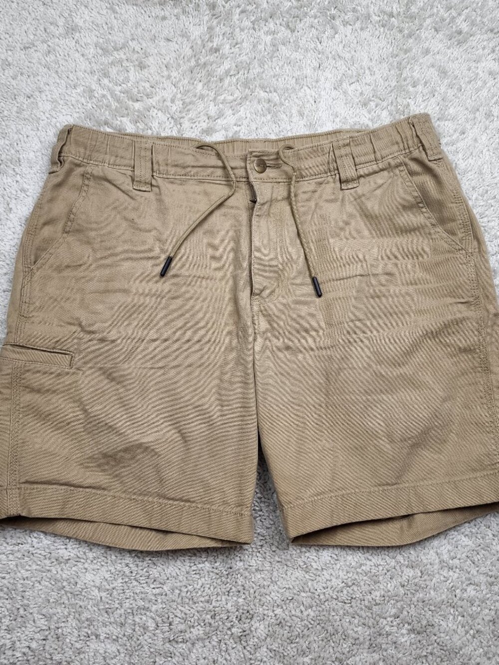 CARHARTT Rugged Flex Mens 33x7 Relaxed Fit Brown Shorts 105841 DKH Khaki BS5841